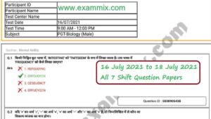 DSSSB PGT Question Papers 16 to 18 July 2021 (PDF)